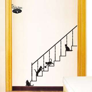 Stairway Cats Decals Vinyl Art Wall Decor Sticker #324  