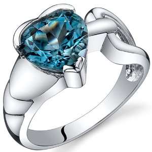 Love Knot Style 2.00 carats London Blue Topaz Ring in Sterling Silver 