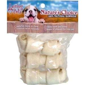  Loving Pets DLV6456 3 4 in. Rawhide White Knotted Bone 3 