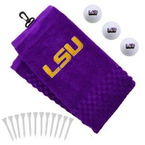  LSU Tigers Purple Embroidered Golf Towel Gift Set Sports 
