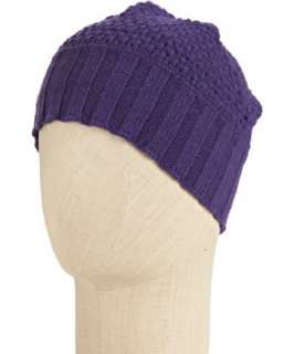 Portolano uva purple cashmere popcorn stitch hat   