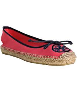 Tory Burch pink canvas bow detail espadrilles  