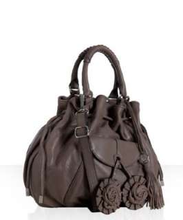 Vince Camuto elephant leather Dahlia drawstring top handle bag 