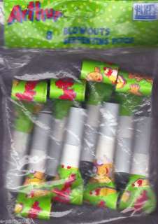 ARTHUR Birthday Party Supplies ~ (8) BLOWOUTS favors 726528092746 