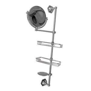   Chrome Bathroom Accessories Shower Caddy With Shaving & Makeup Mirror