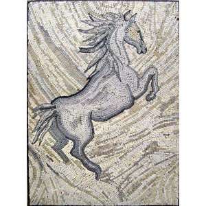   24x32 Beautiful Horse Marble Mosaic Wall Floor Tile