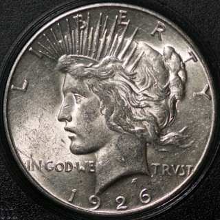1926 S $1 Silver Peace Dollar Unc in a New World Slab  