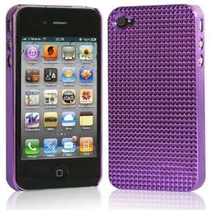  Purple / Metal Plated Case for Apple iPhone 4 +Free Screen 