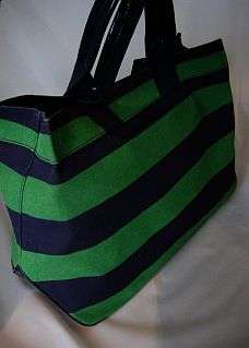  Tommy Hilfiger Womens Purse Bag Large Tote Rugby Green & Navy  