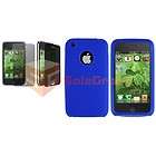 Blue Soft Case Cover+Privacy Filter for iPhone 3 G 3GS