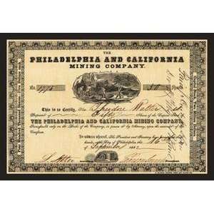 Vintage Art Philadelphia and California Mining Company   Giclee Fine 