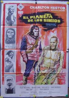 ey96 PLANET OF THE APES CHARLTON HESTON 1sh POSTER SP A  
