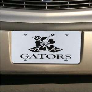    Florida Gators Hibiscus Mirrored License Plate  