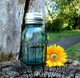   Mason Jar Solar Light Basket   Garden Decor, Wedding, Lighting  