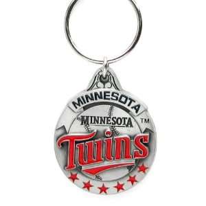  Pewter MLB Team Logo Key Ring   Minnesota Twins Sports 