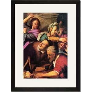   Matted Print 17x23, Christ driving the money changers from the temple
