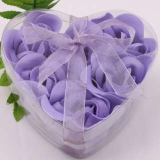 6pcs Purple Wedding Favor Rose Bud Petals Soaps NEW  
