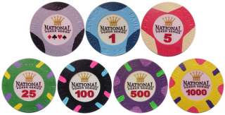 The auction is for one of each National Poker Series chips pictured 