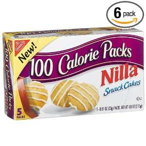 Nabisco 100 Calorie Pack Nilla Snack Cakes, 4 Ounce Boxes (Pack of 6 