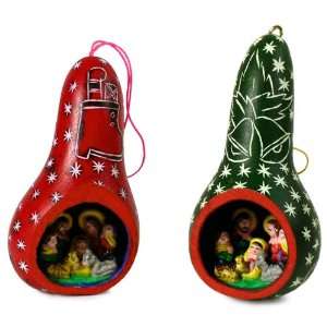  Wholesale (6) Pack Six Nativity Scenes Carved Gourd Tree 