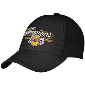   Angeles Lakers Black NBA Champions Flex Fit Hat 