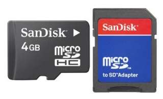 SanDisk MicroSD HC™ 4GB Memory Card + MS Pro Duo Memory Adapter