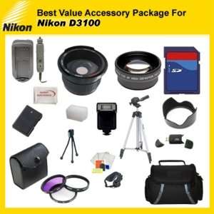  Package For Nikon D3100 includes 16GB Hi Speed Error Free Memory 