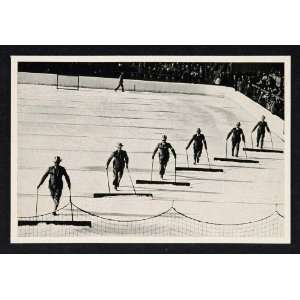  1936 Winter Olympics Ice Skating Cleaning Stadium Print 