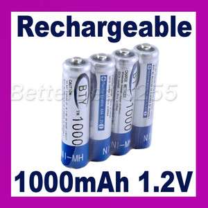 Rechargeable AAA 1000mAh 1.2V NI MH NIMH Battery  