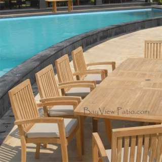 11 PC Teak Outdoor Patio Dining set Table Chairs PRRA10  