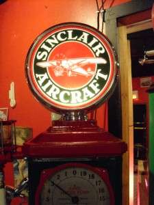 sinclair aircraft clockface gas pump globe national 90 restored  