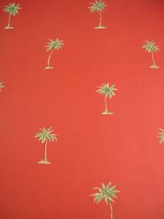 RED PALM TREE WALLPAPER DOUBLE ROLL 56 SQ FT  