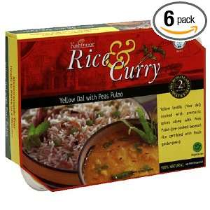 Kohinoor Rice & Curry Microwaveable Trays, Yellow Dal With Peas Pulao 