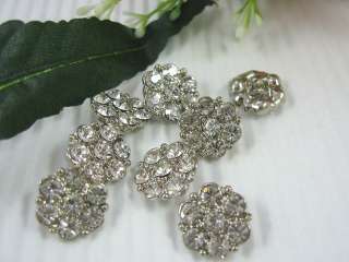 Sparkling Clear Crystal/Rhinestone Flower Buttons N097  