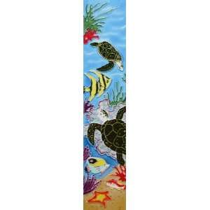 Under the sea (turtles, fishes) 3x16x0.25 inches Vertical Hand Painted 
