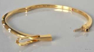   00 ROBERTO COIN 18K Yellow Gold 3 Diamond Bangle Bracelet Small SALE