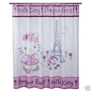  Bonjour Paris Hello Kitty Fabric Curtain w/ Rhinestones 