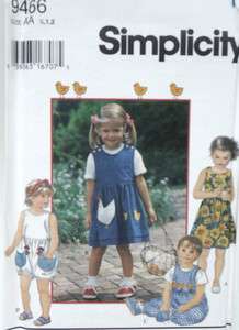   SEWING PATTERN TODDLER GIRLS ROMPERS DRESS & PANTS TOP & SHORTS  