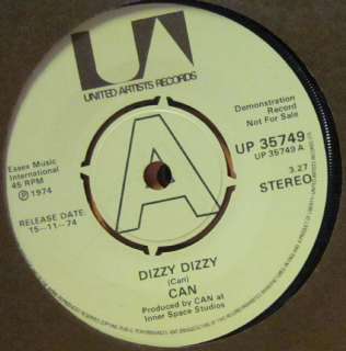 Can (7 Vinyl Demo)Dizzy Dizzy United Artist UP 35749 UK VG/NM  