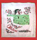 VINTAGE OKLAHOMA STATE SOUVENIR SILK HANDKERCHI​EF HANKY