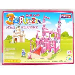  3D Puzzle   Pink Fortress, 29 pieces for ages 3 and up 