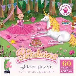  Pinkalicious 60 Piece Glitter Puzzle   Tea Party Picnic 