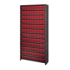  Closed Shelving Drawer Unit   36x18x75   108 Drawers Red 