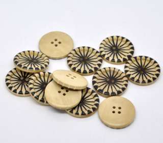 30 Flower 4 Holes Wood Sewing Buttons Scrapbooking 30mm  