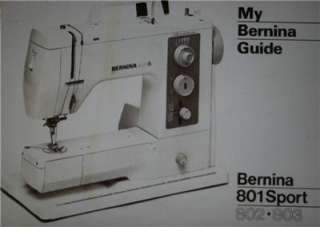 Bernina 801 Sport Sewing Machine Manual On CD  