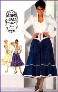   Laced Skirt & Fitted Blouse GUNNE SAX Sewing Pattern Size 10  