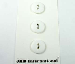 Plastic Matte White Round Buttons on Card 14mm 3pc/lot  