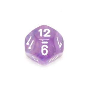  Chessex Borealis Purple with white d12 Dice Toys & Games