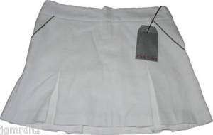   VALLEY NY textured pleated white mini skirt designer short 36 $245