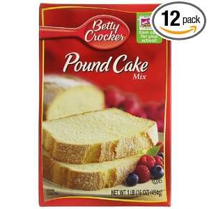 Betty Crocker Pound Cake Mix, 16 Ounce Boxes (Pack of 12)  